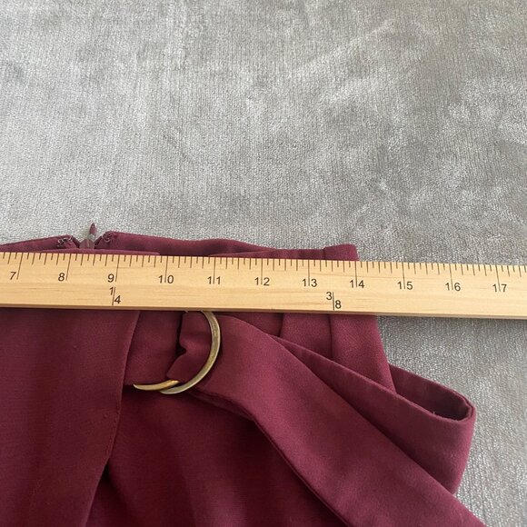 Forever 21‎ Burgundy Wrap Pencil Skirt|Size Medium - Picture 10 of 12